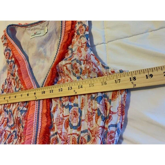 Vineyard Vines Floral Striped Pintuck Lot 2 Sleeveless Sz Small 4 Cotton Coastal - Picture 14 of 16
